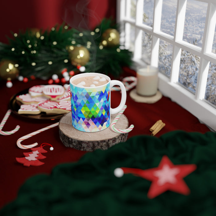 Bold Colorful Geometric Design Coffee Mug 2-Sizes 11oz/15oz Dishwasher Microwave Safe