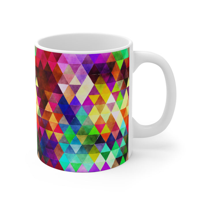 Bold Colorful Geometric Design Coffee Mug 2-Sizes 11oz/15oz Dishwasher Microwave Safe