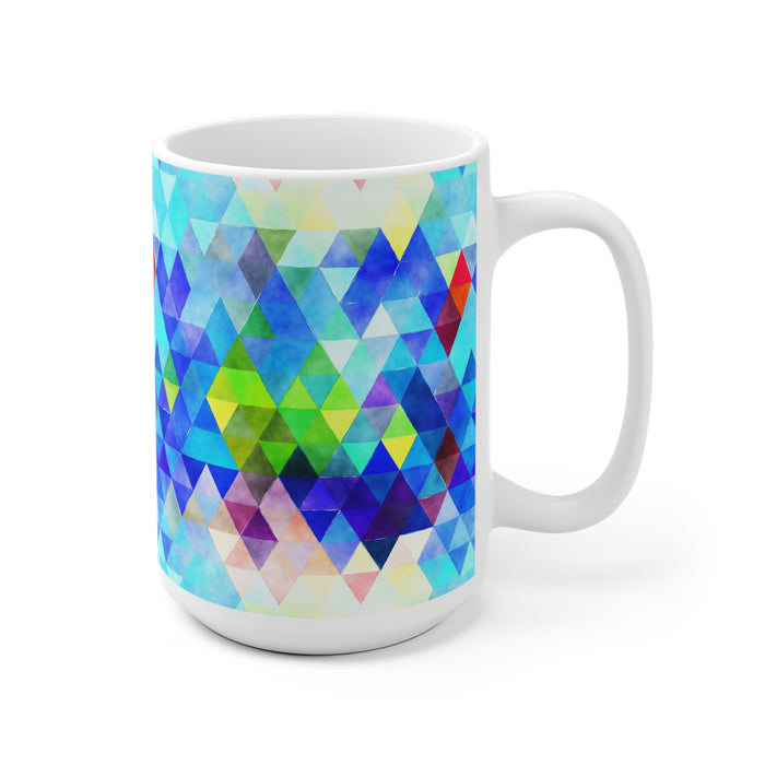 Bold Colorful Geometric Design Coffee Mug 2-Sizes 11oz/15oz Dishwasher Microwave Safe