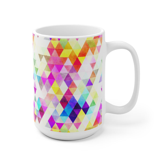 Bold Colorful Geometric Design Coffee Mug 2-Sizes 11oz/15oz Dishwasher Microwave Safe