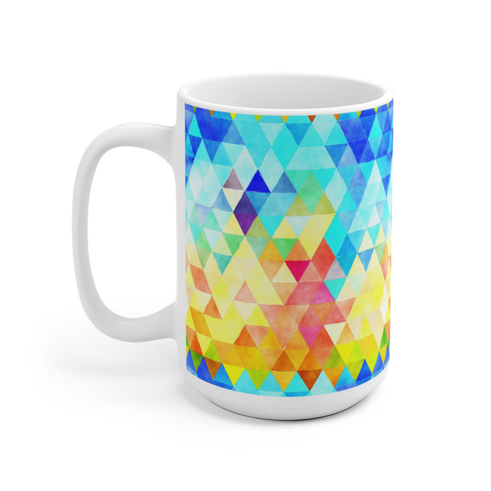 Bold Colorful Geometric Design Coffee Mug 2-Sizes 11oz/15oz Dishwasher Microwave Safe