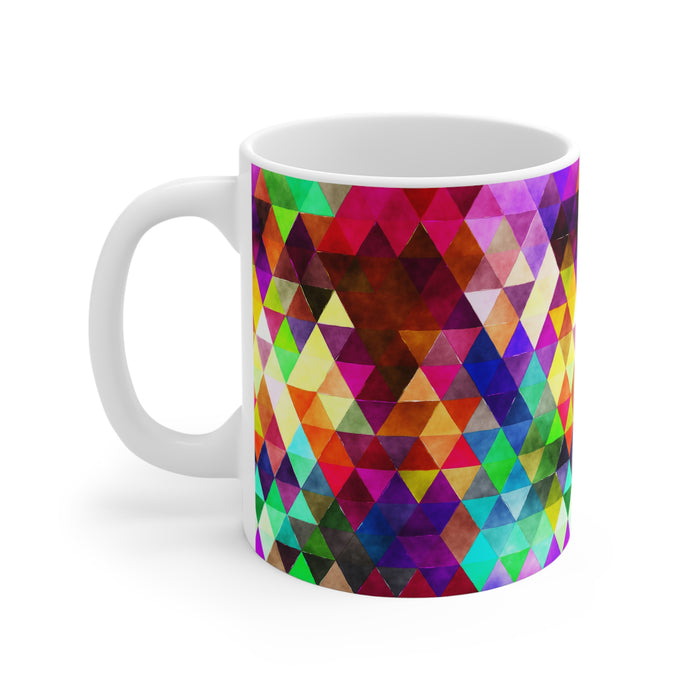 Bold Colorful Geometric Design Coffee Mug 2-Sizes 11oz/15oz Dishwasher Microwave Safe