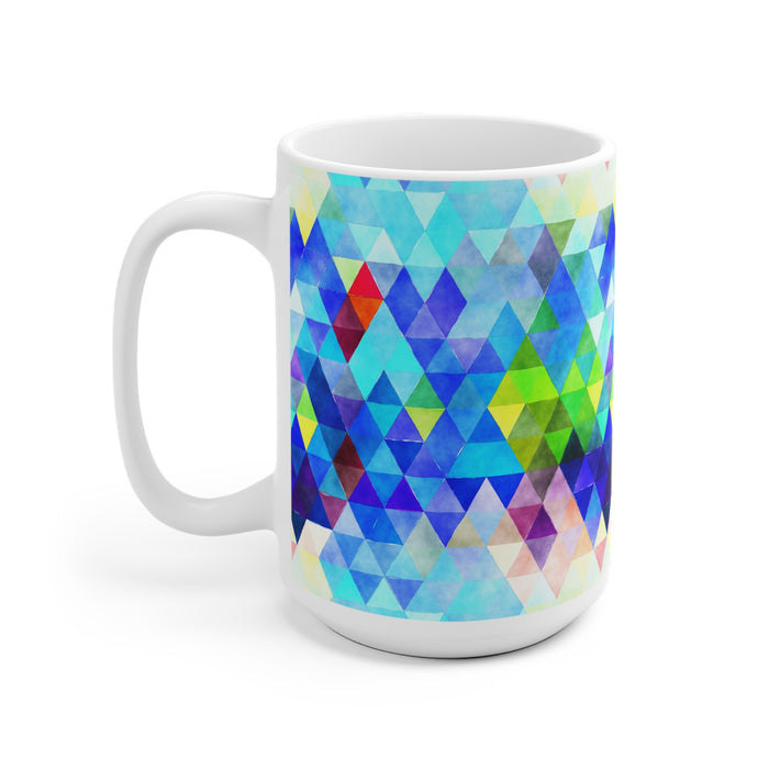 Bold Colorful Geometric Design Coffee Mug 2-Sizes 11oz/15oz Dishwasher Microwave Safe