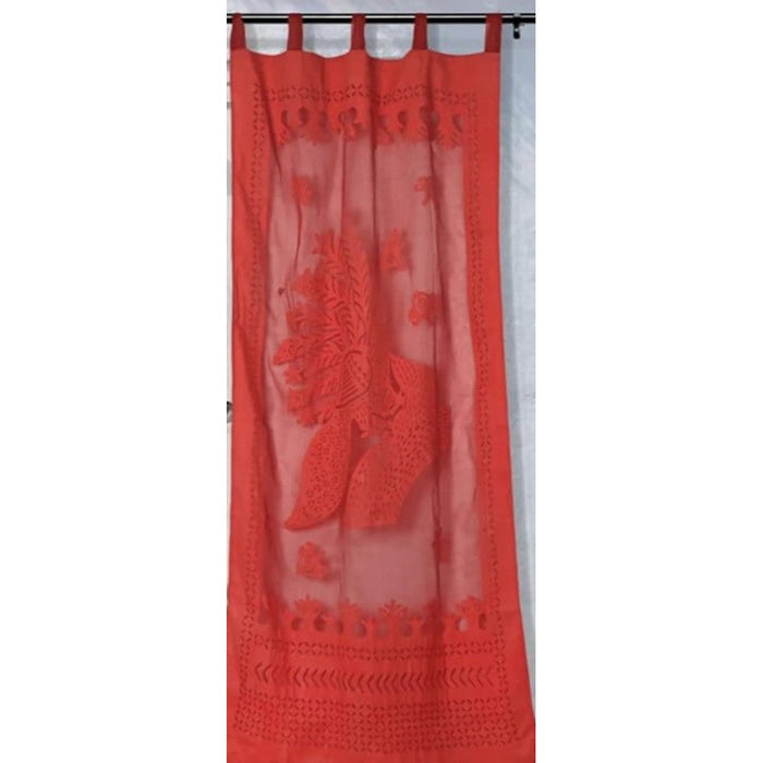 Applique Work Wall Hanging Red Curtain
Size - 44"X84" (3.5 X 7 Ft)-Indiehaat