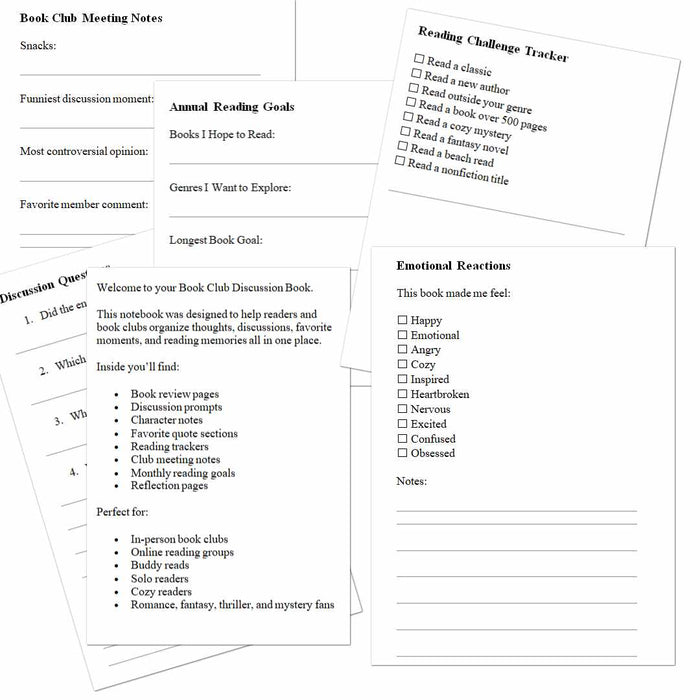Book Club Starter Bundle | How to Start a Book Club Guide + 5 Discussion Journals