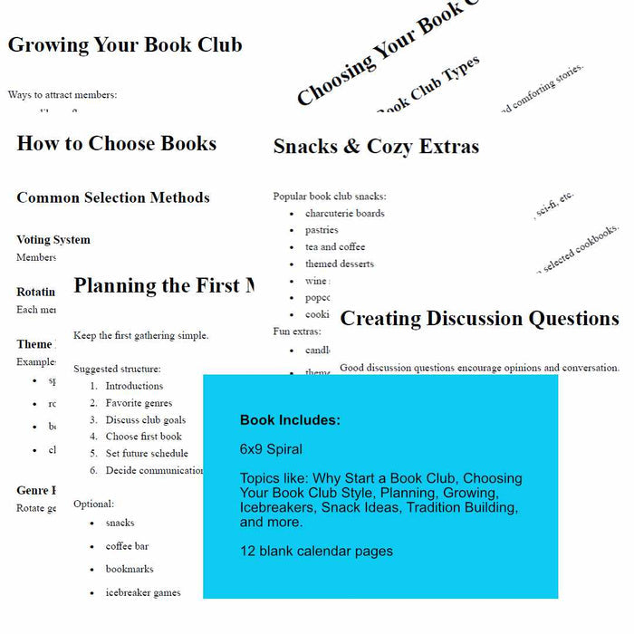 Book Club Starter Bundle | How to Start a Book Club Guide + 5 Discussion Journals