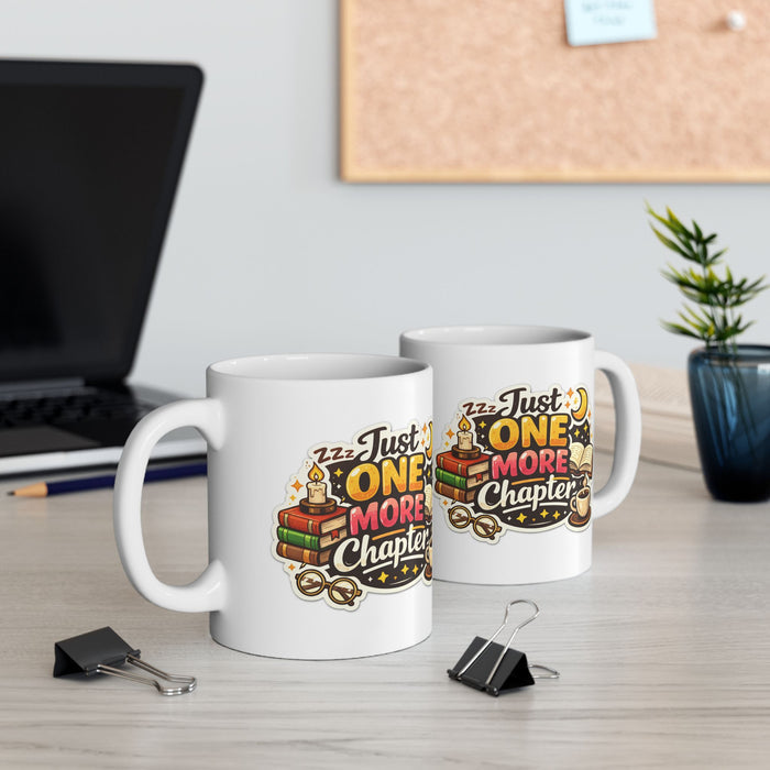 Book Lover Mug “Just One More Chapter” Reading Gift Coffee Cup Reader Gift