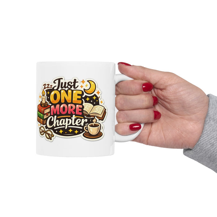 Book Lover Mug “Just One More Chapter” Reading Gift Coffee Cup Reader Gift