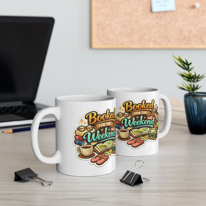 Booked for the Weekend Mug  Book Lover Gift  Cozy Reading Coffee Cup Readers