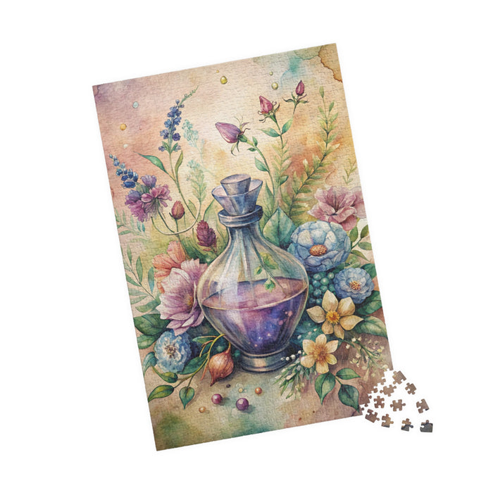 Botanical Floral Puzzle Potion Bottle Art Jigsaw Puzzle 110 252 520 1014 Piece