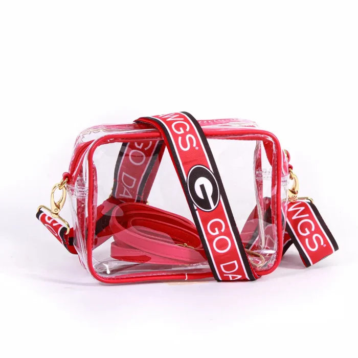 Bridget Clear Purse Reversible Patterned Straps