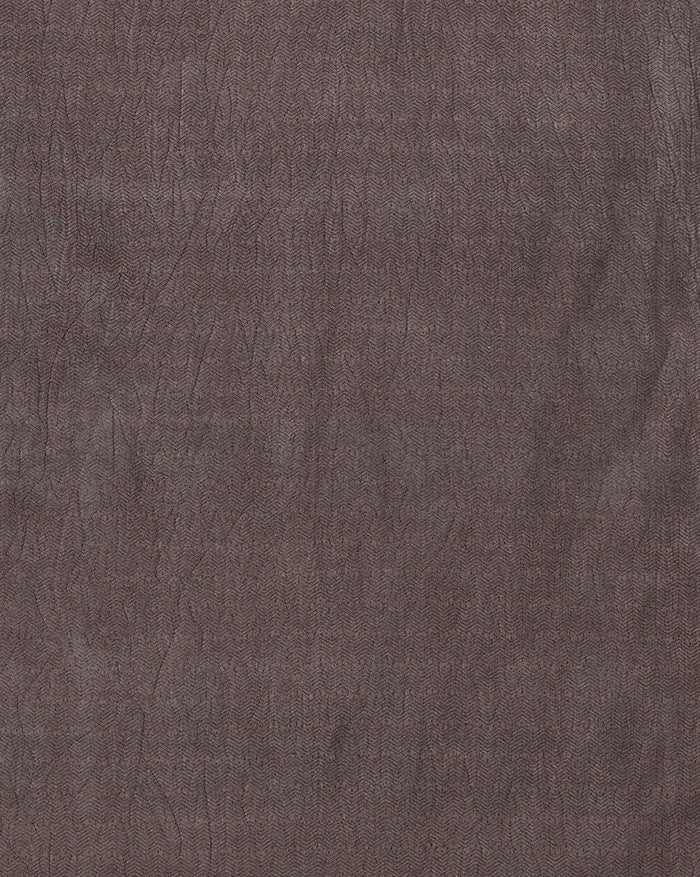 Indiehaat | Kashmiri Silk Printed Saree Dark Brown & Cream