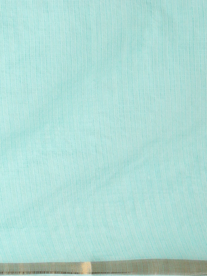Indiehaat | Hand Dyed Kota Silk Embroidery Saree Blue