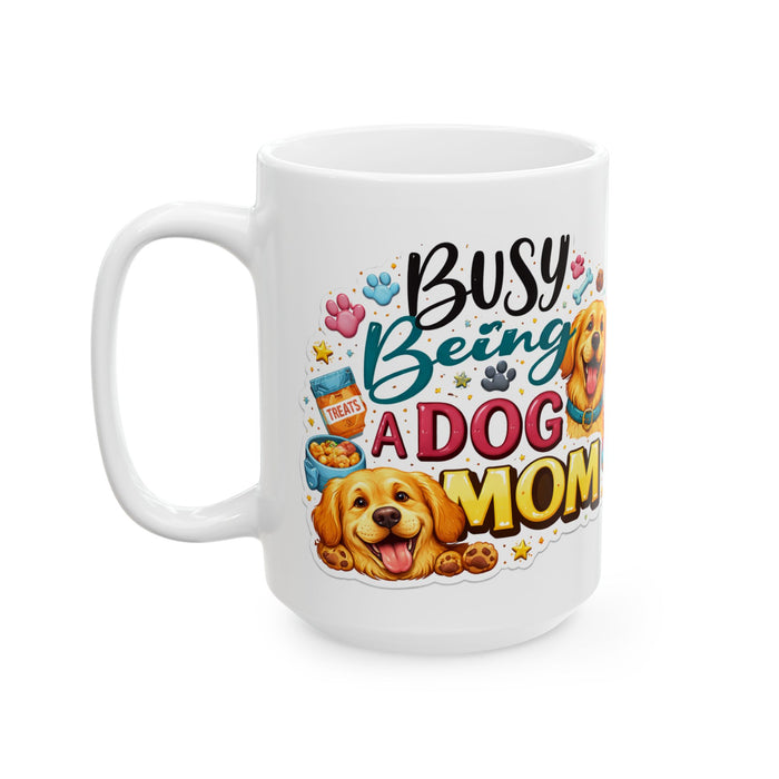 Busy Being a Dog Mom Mug  Cute Dog Lover Gift  Golden Retriever Coffee Cup