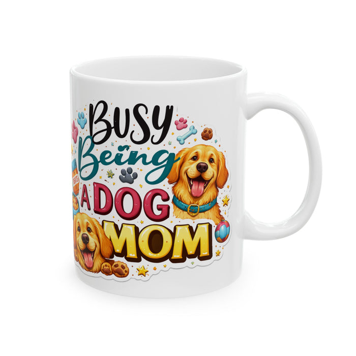 Busy Being a Dog Mom Mug  Cute Dog Lover Gift  Golden Retriever Coffee Cup