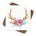Cabin Decor Antlers Square Hardboard Drink Coasters Set of 4