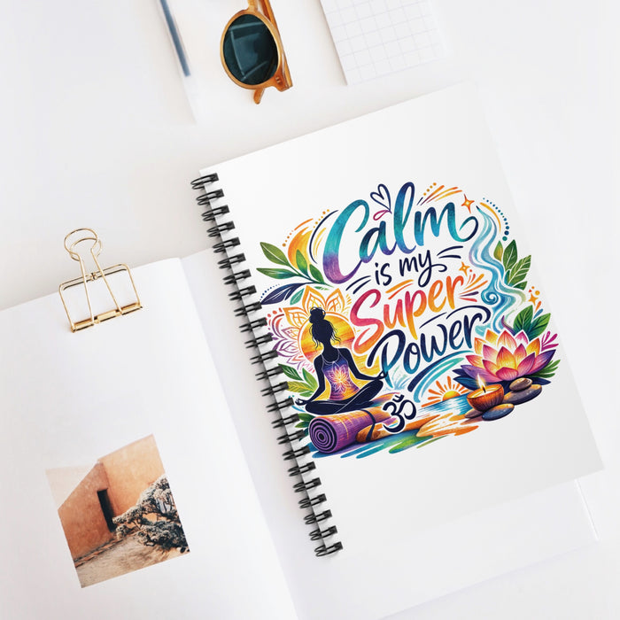 Calm Is My Super Power Spiral Notebook – Mindfulness & Wellness Journal