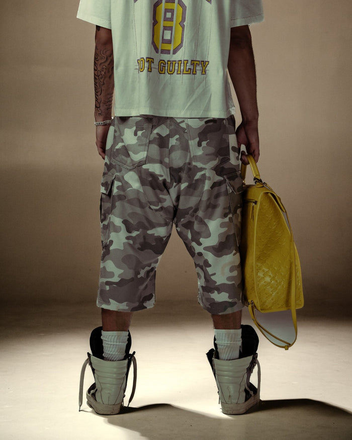 Camo Short Grey on model, back