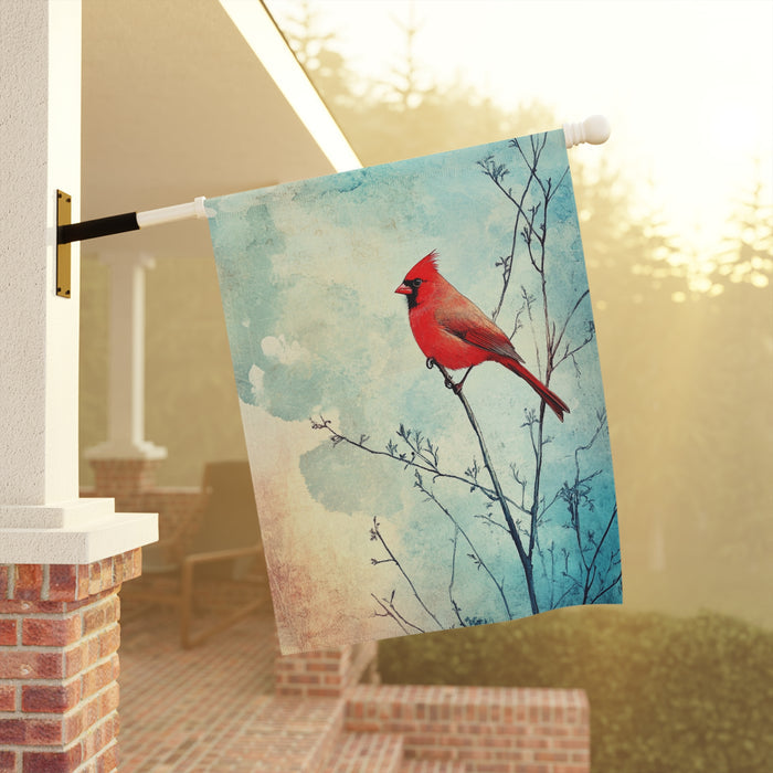 Cardinal Garden Flag Outdoor Yard Decor Red Bird House Flag Banner
