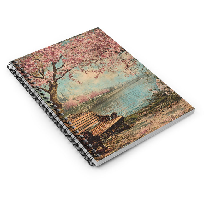 Cherry Blossom Riverside Spiral Notebook – 6" x 8" Ruled Journal
