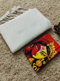Indiehaat | Pure Khadi Cotton Handloom Saree White