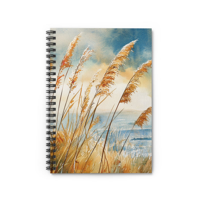Coastal Sea Oats Spiral Notebook – 6" x 8" Ruled Journal with Pocket