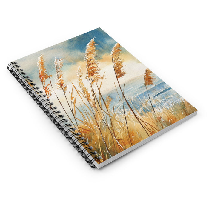 Coastal Sea Oats Spiral Notebook – 6" x 8" Ruled Journal with Pocket