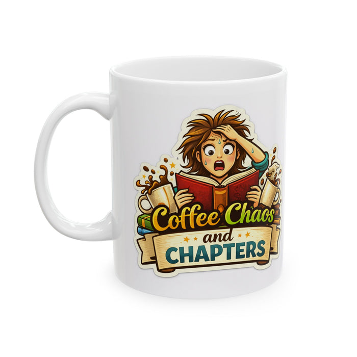 Coffee Chaos & Chapters Mug  Reader & Writer Gift  Book Lover Coffee Cup