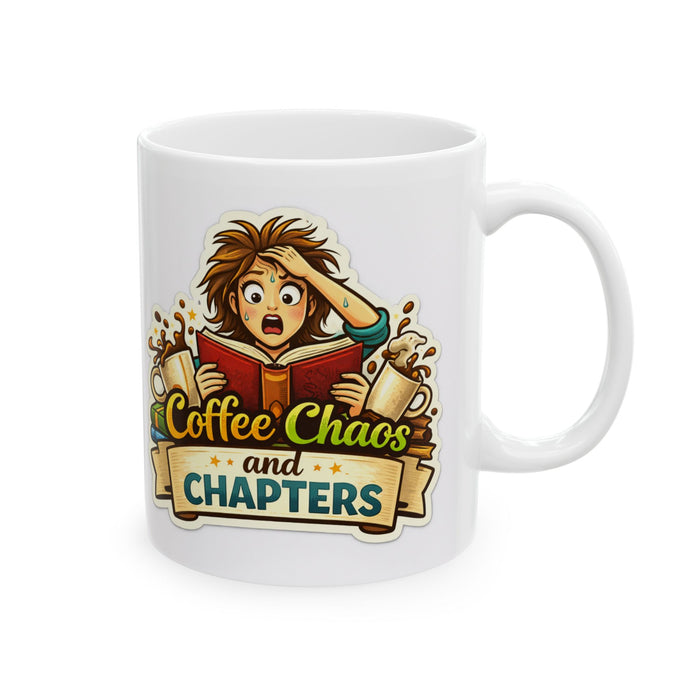 Coffee Chaos & Chapters Mug  Reader & Writer Gift  Book Lover Coffee Cup