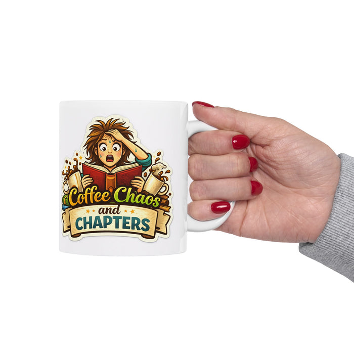 Coffee Chaos & Chapters Mug  Reader & Writer Gift  Book Lover Coffee Cup