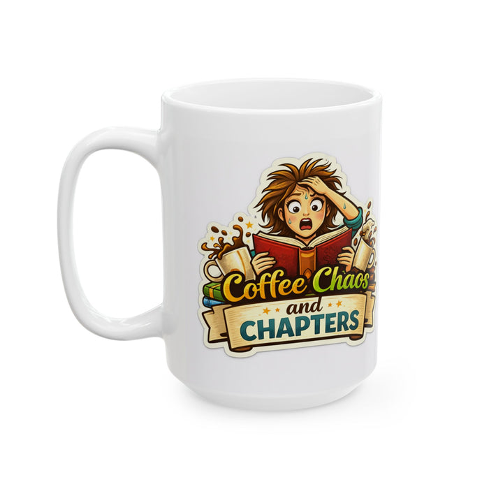 Coffee Chaos & Chapters Mug  Reader & Writer Gift  Book Lover Coffee Cup