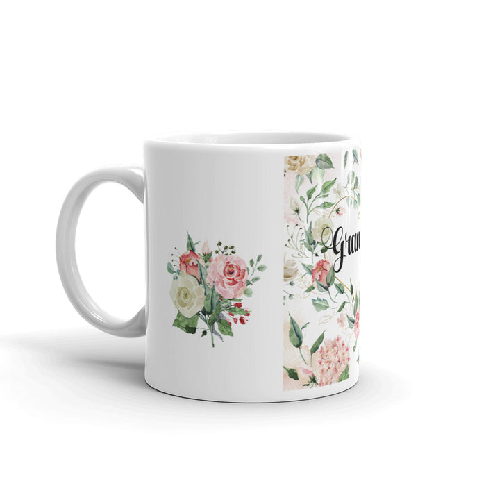 Coffee Mug for Grandma 11 oz and 15 oz Pink Roses and Heart