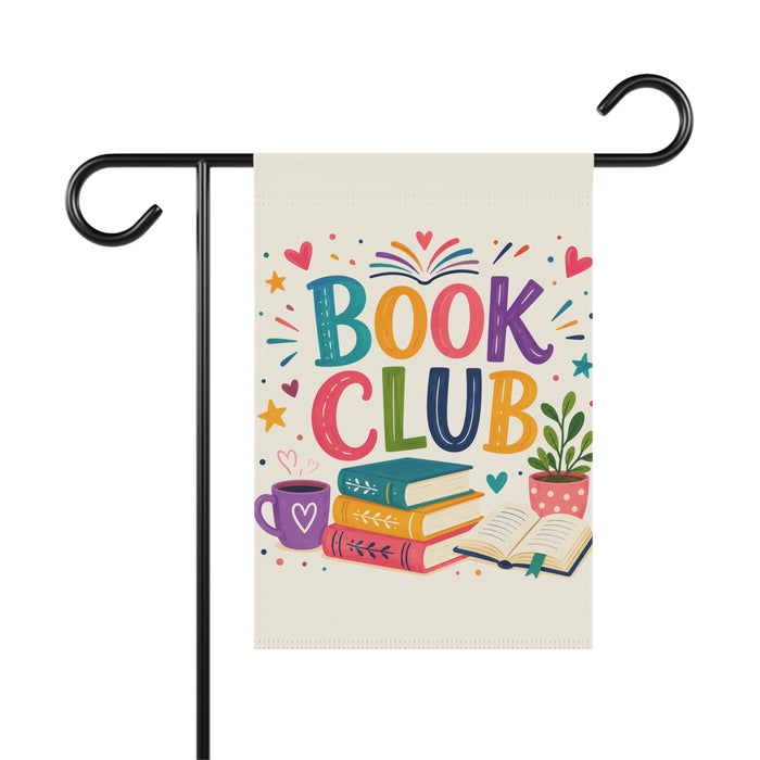 Colorful Books Garden Flag House Banner Book Club Meeting Yard Sign Art