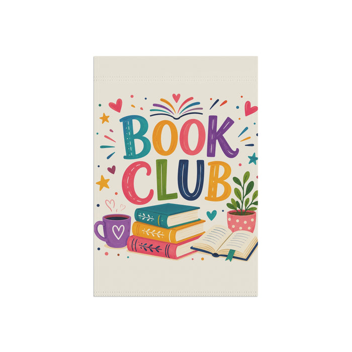 Colorful Books Garden Flag House Banner Book Club Meeting Yard Sign Art