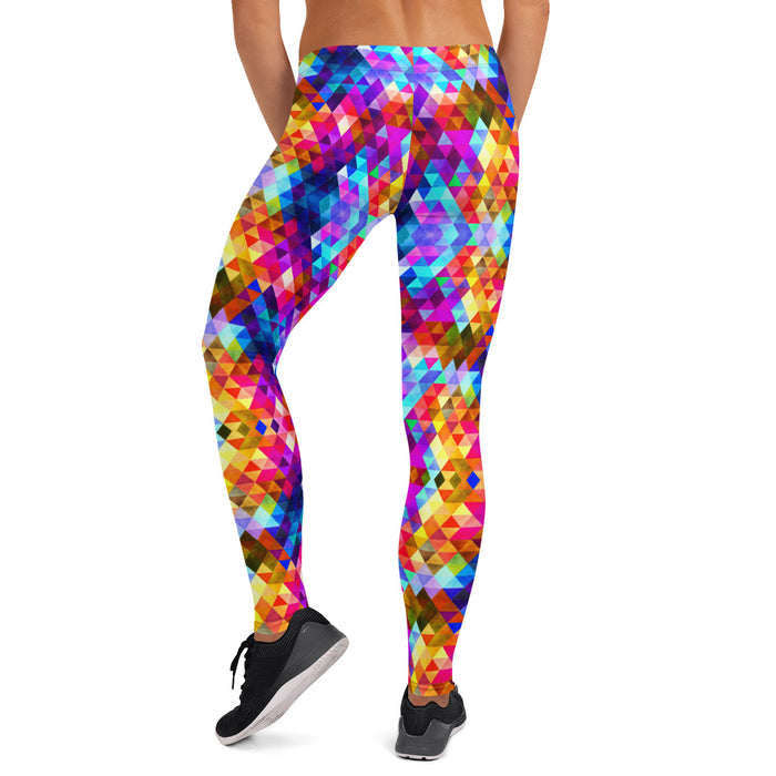 Colorful Triangle Shape Pattern Leggings for Women