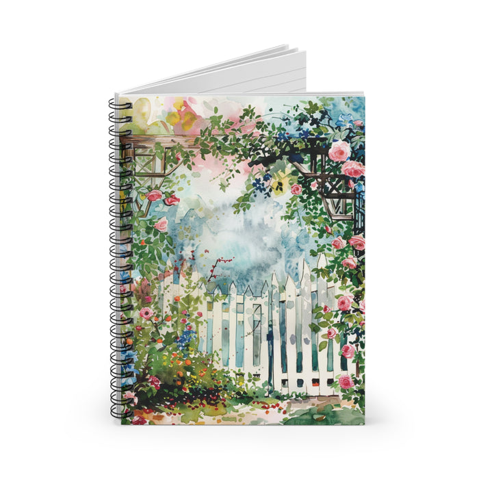 Cottage Garden Spiral Notebook – 6" x 8" Ruled Floral Journal