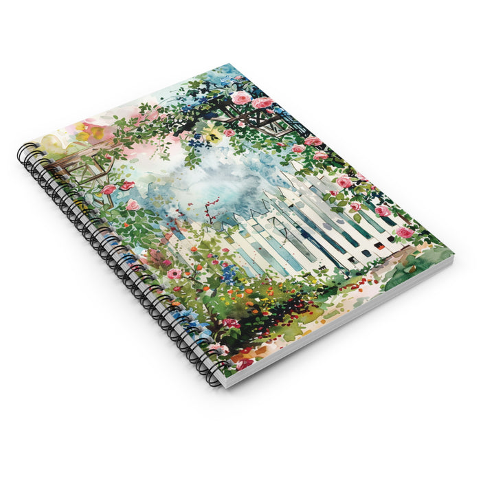 Cottage Garden Spiral Notebook – 6" x 8" Ruled Floral Journal