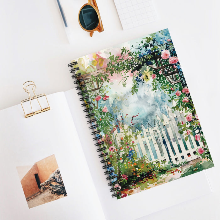 Cottage Garden Spiral Notebook – 6" x 8" Ruled Floral Journal