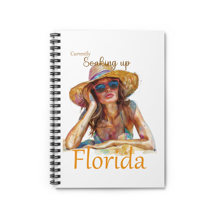 Currently Soaking Up Florida Spiral Notebook – 6" x 8" Coastal Ruled Journal