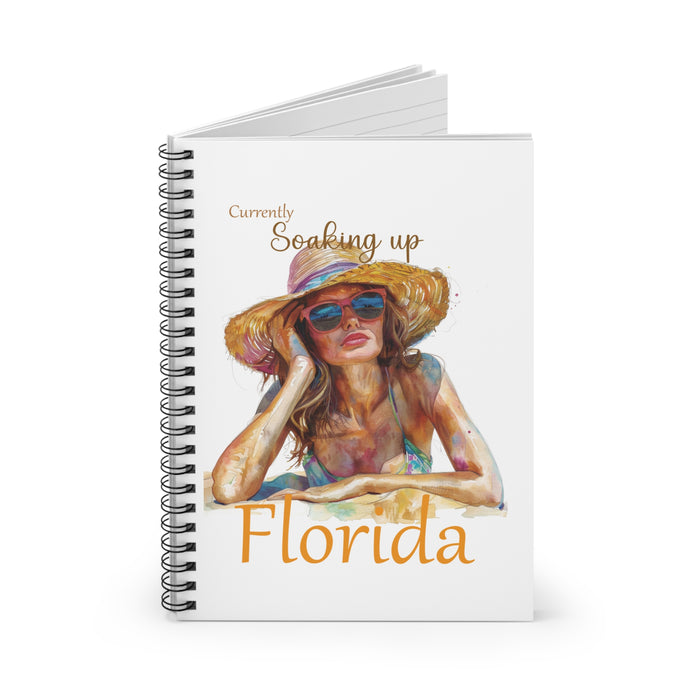 Currently Soaking Up Florida Spiral Notebook – 6" x 8" Coastal Ruled Journal