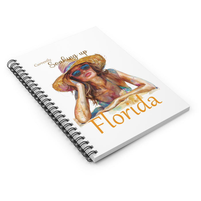 Currently Soaking Up Florida Spiral Notebook – 6" x 8" Coastal Ruled Journal