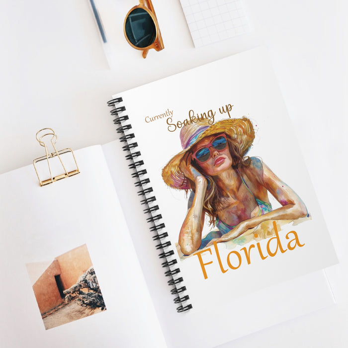 Currently Soaking Up Florida Spiral Notebook – 6" x 8" Coastal Ruled Journal