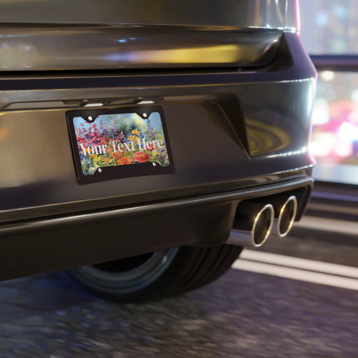 Custom Floral Vanity Plate for Car, Personalized Front License Plate Wildflowers