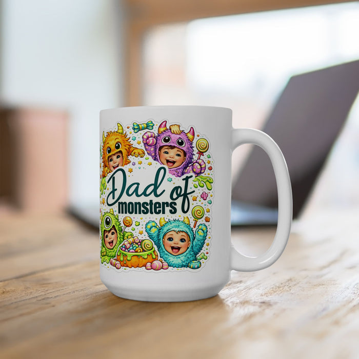 Dad of Monsters Mug  Funny Dad Gift from Kids  Father’s Day Coffee Cup