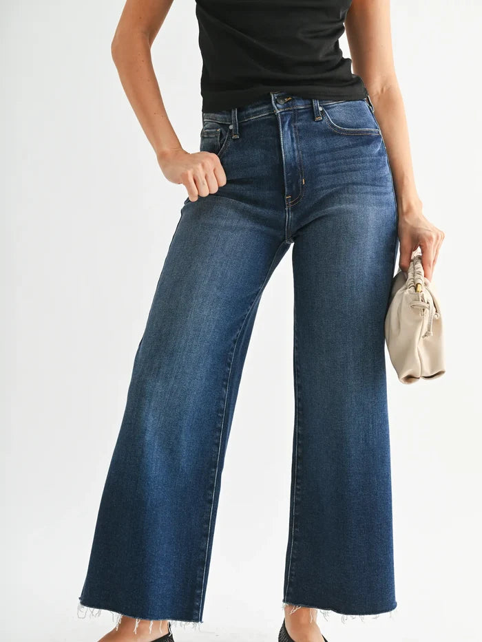 Dark Denim Scissor Cut Wide Leg Pant