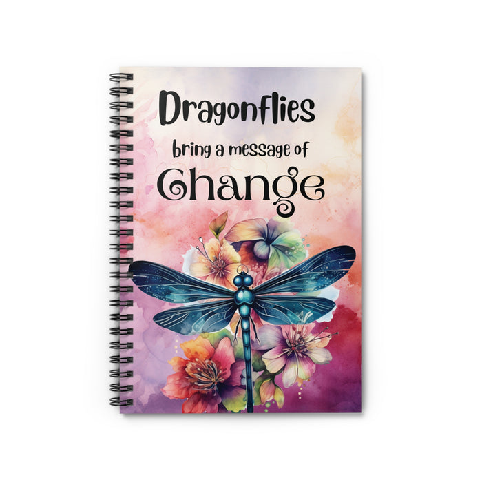 Dragonfly Spiral Notebook Journal Inspirational Watercolor Writing Diary Gift