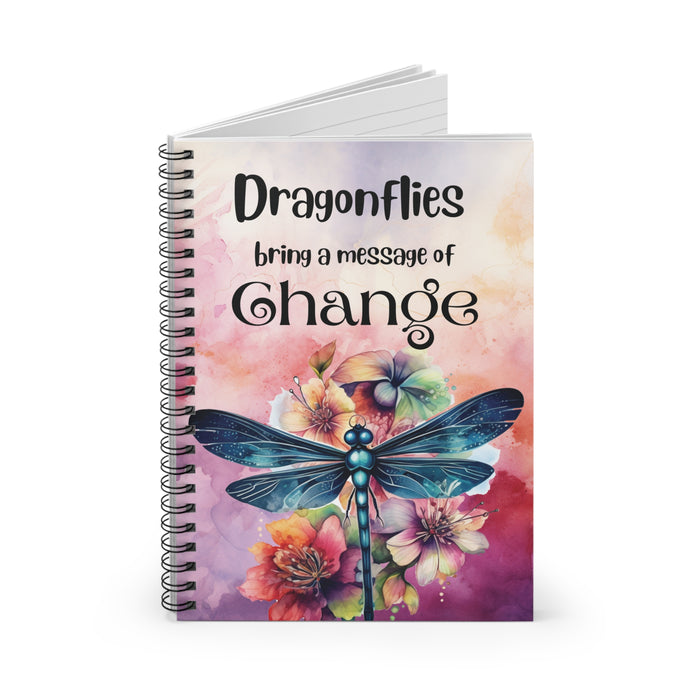 Dragonfly Spiral Notebook Journal Inspirational Watercolor Writing Diary Gift