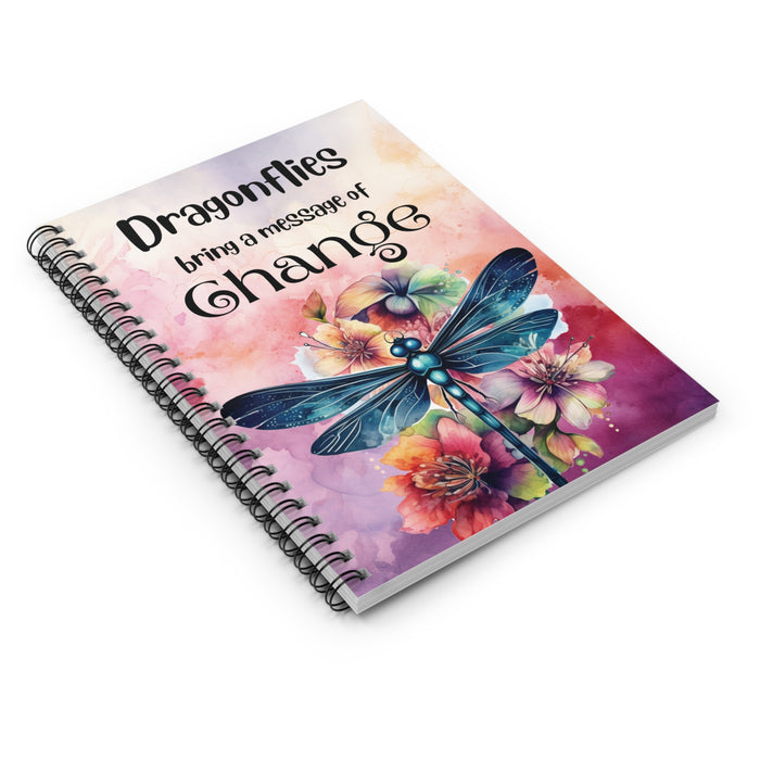 Dragonfly Spiral Notebook Journal Inspirational Watercolor Writing Diary Gift