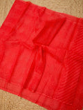 Indiehaat | Kota Doria Lehariya Bandhej Saree Red