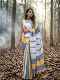 Indiehaat | Hand Dyed Khadi Cotton Saree Multicolor
